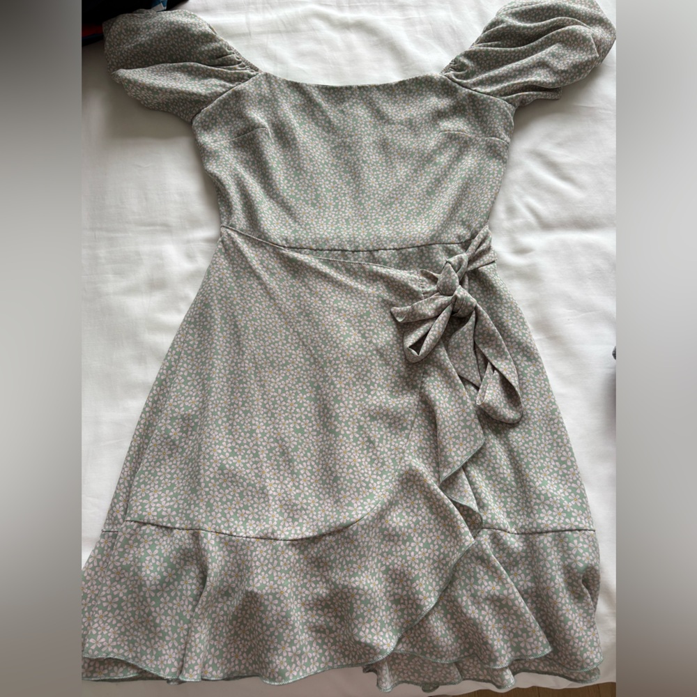 Floral Wrap Dress with Bow